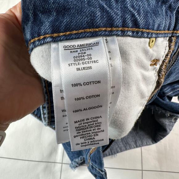 Good American Shorts Womens 28 Blue255 Good Vintage Cutoff Distressed Denim Jean - Picture 6 of 12